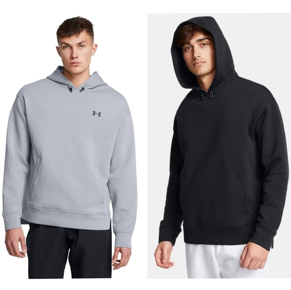 NWT Men Under Armour Timberwolf Taupe Pocket Front Sportstyle Soft Fleece Hoodie - Picture 2 of 11